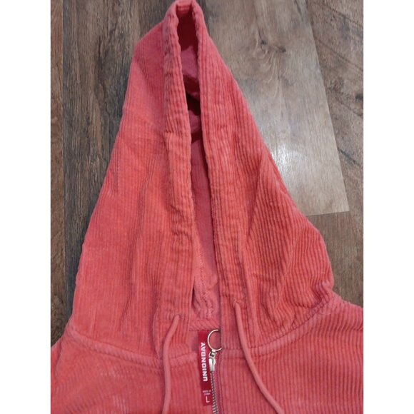 vintage 90s Blank Boxy Corduroy Hoodie sz L 1990s Russell Like. Oversized - Picture 5 of 16